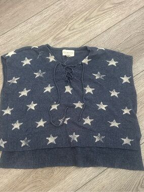 Denim & Supply Ralph Lauren Stars Knit Lace-Up Boxy Sweater Vest Top— XS